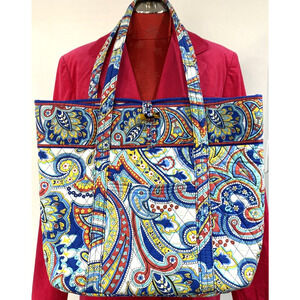 Vera Bradley Marina Paisley Multi Color Large Shoulderbag Tote Quilted Purse